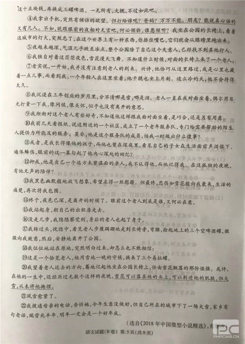 2019年重庆B卷中考语文真题